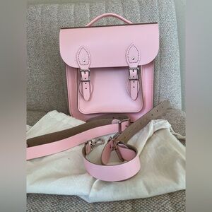 The leather satchel company pink small portrait backpack